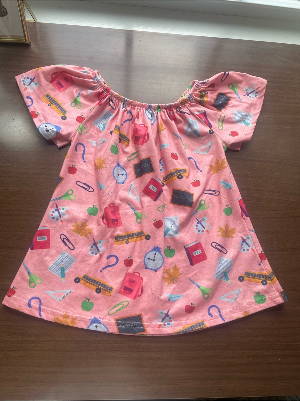 Girls' Pink Back to School Print Top